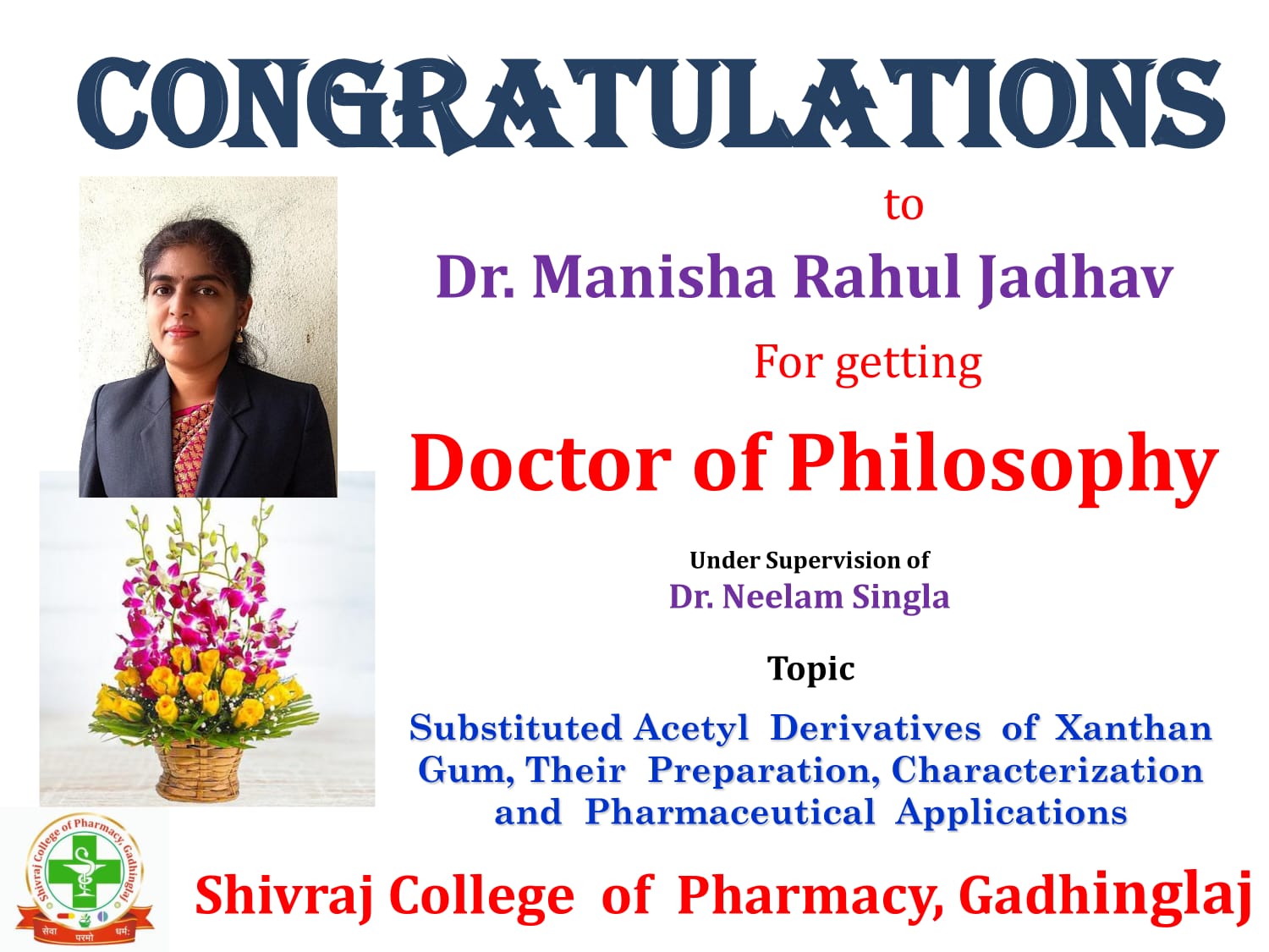 Congratulations-Mrs.MRJ Phd Award